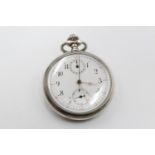 Vintage Gents .900 SILVER 'Up Down' Chronograph POCKET WATCH Hand-Wind WORKING Vintage Gents .900