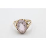 9ct gold claw set amethyst ring (3.2g) Size P