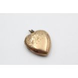 9ct gold back & front heart locket (3.1g)