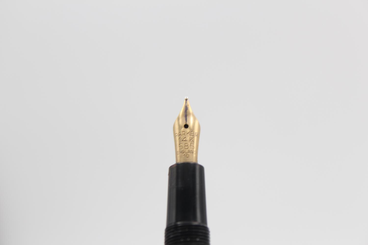 Vintage PARKER Duofold Black FOUNTAIN PEN w/ 14ct Gold Nib WRITING Vintage PARKER Duofold Black - Bild 2 aus 5