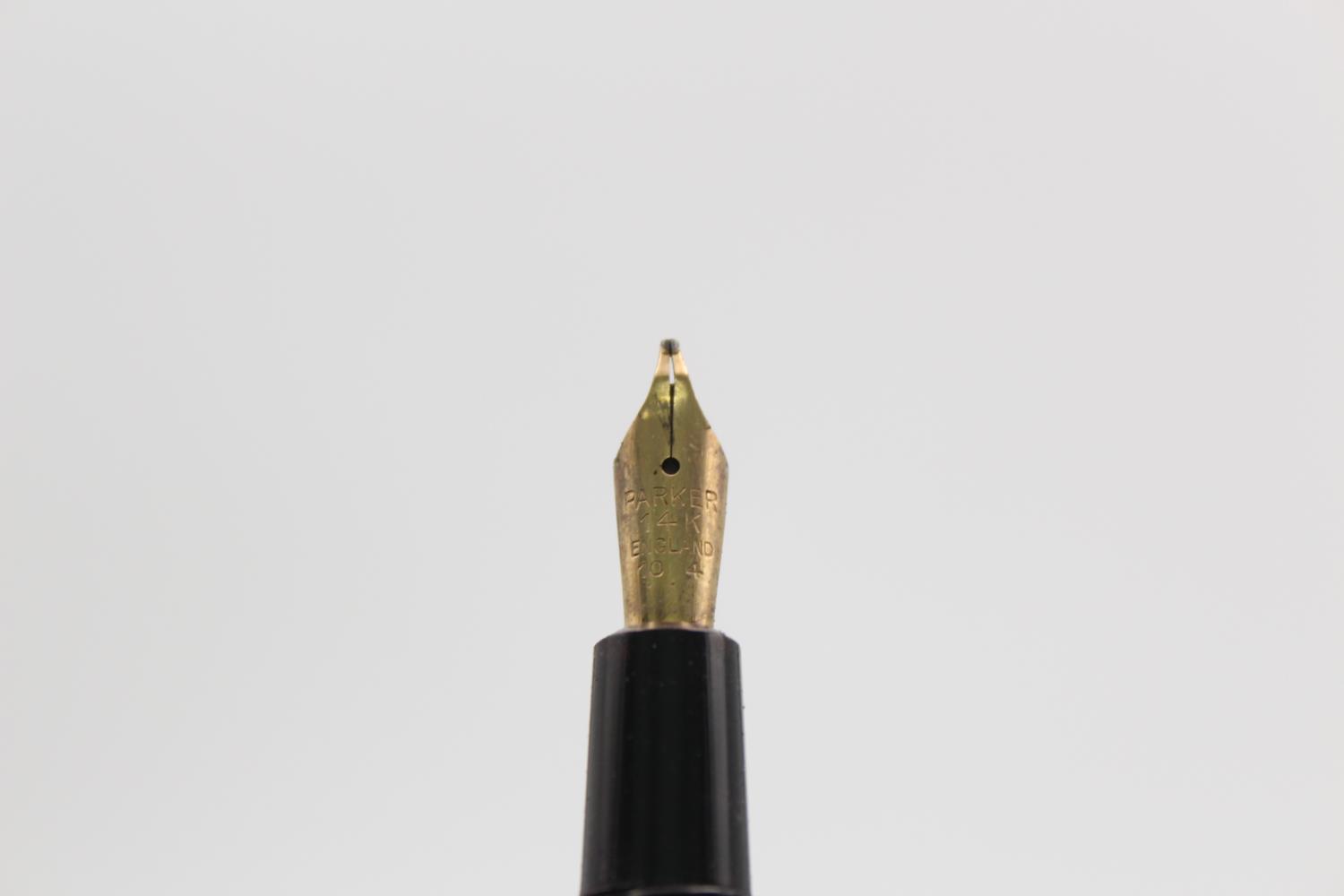 Vintage PARKER Duofold Black FOUNTAIN PEN w/ 14ct Gold Nib WRITING Vintage PARKER Duofold Black - Bild 2 aus 5