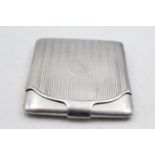 Vintage Hallmarked 1923 Birmingham STERLING SILVER Cigarette Case (78g) w/ Blank Circular