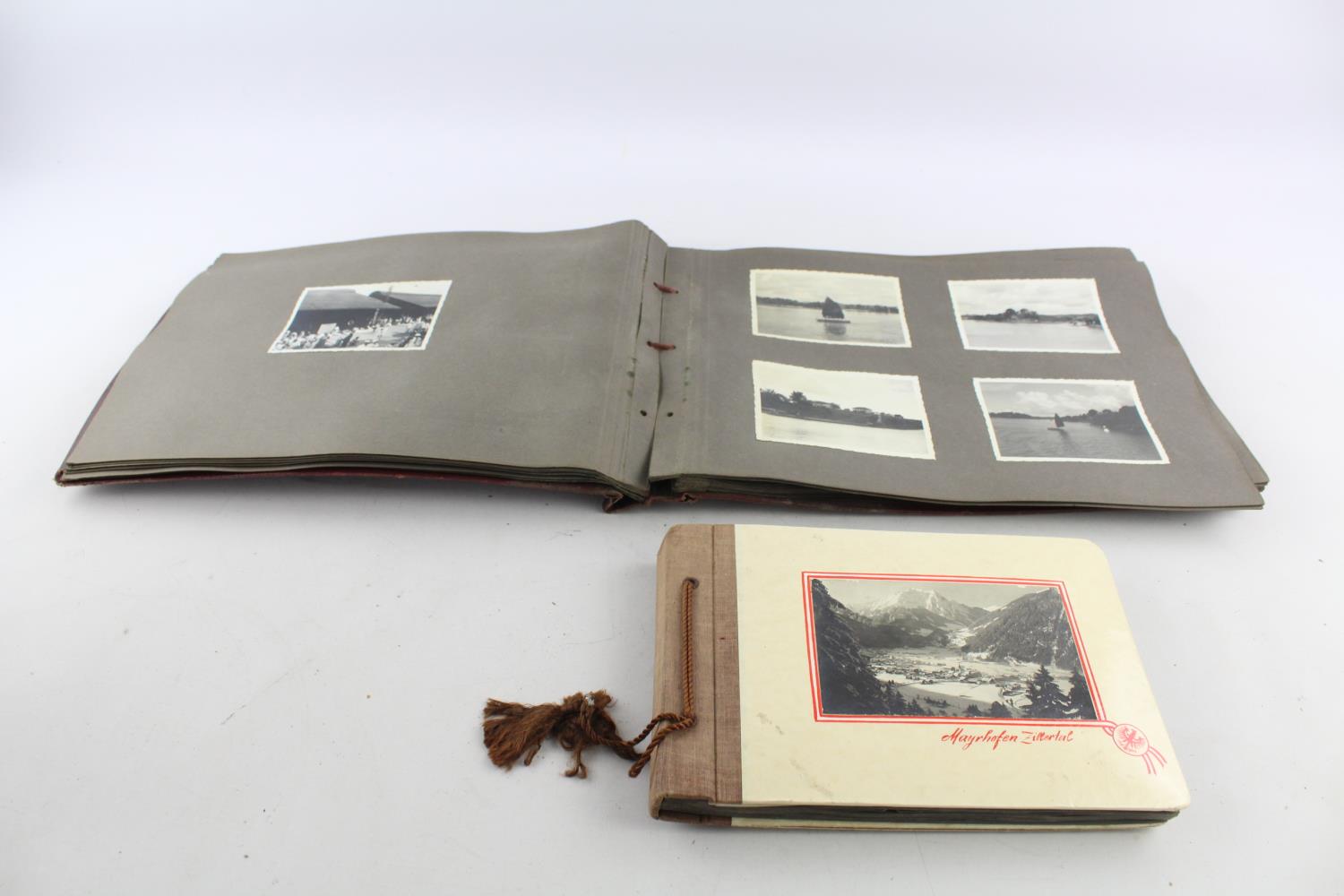 2 x Vintage PHOTO ALBUMS c. 1940s - 1950s Inc Alpine Germany, Travel In Thailand Dimensions: