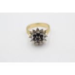 18ct gold diamond & sapphire dress ring (5g) Size L