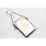 Antique Hallmarked 1915 Birmingham STERLING SILVER Ladies Calling Card Case 47g w/ Personal