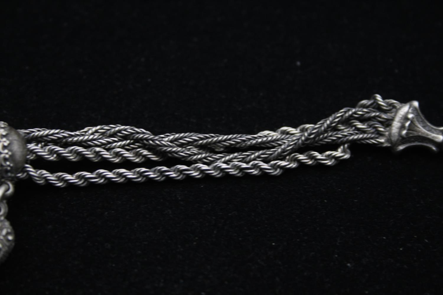 Sterling Silver Antique Albertina Watch Chain (31g) - Image 5 of 7