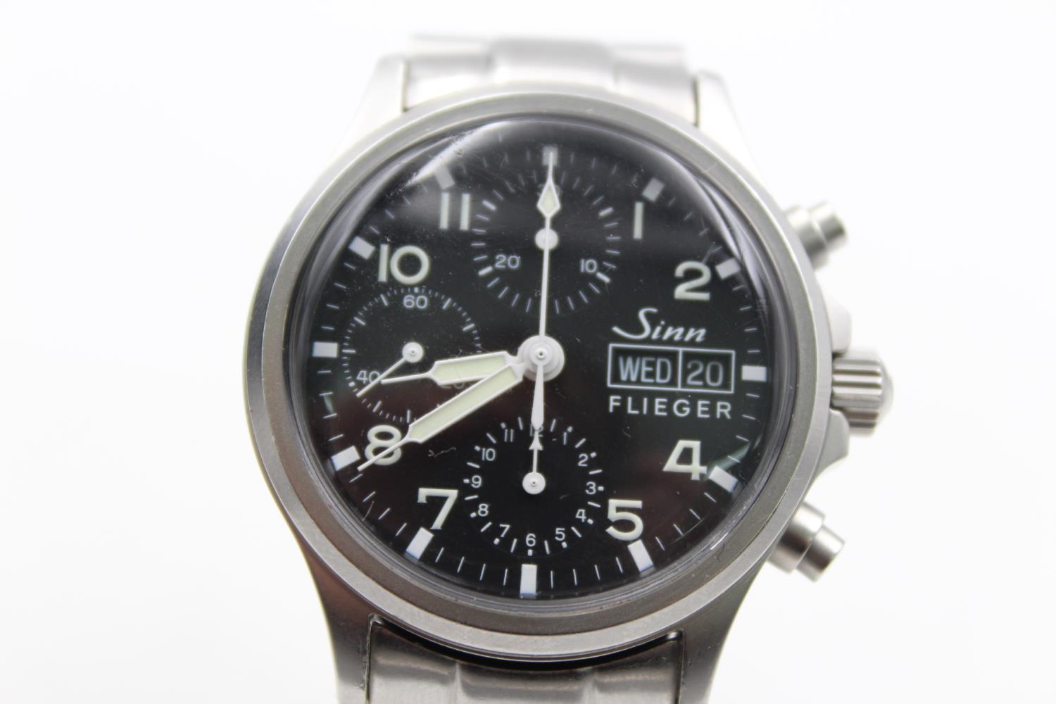 Gents SINN Fleiger Chronograph Automatic Wristwatch WORKING Ref 356 . 10067 Gents SINN Fleiger - Image 2 of 5