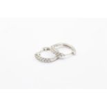 9ct white gold diamond hoop earrings (2.6g)