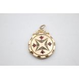 9ct gold back & front antique locket with paste detail (4.9g)