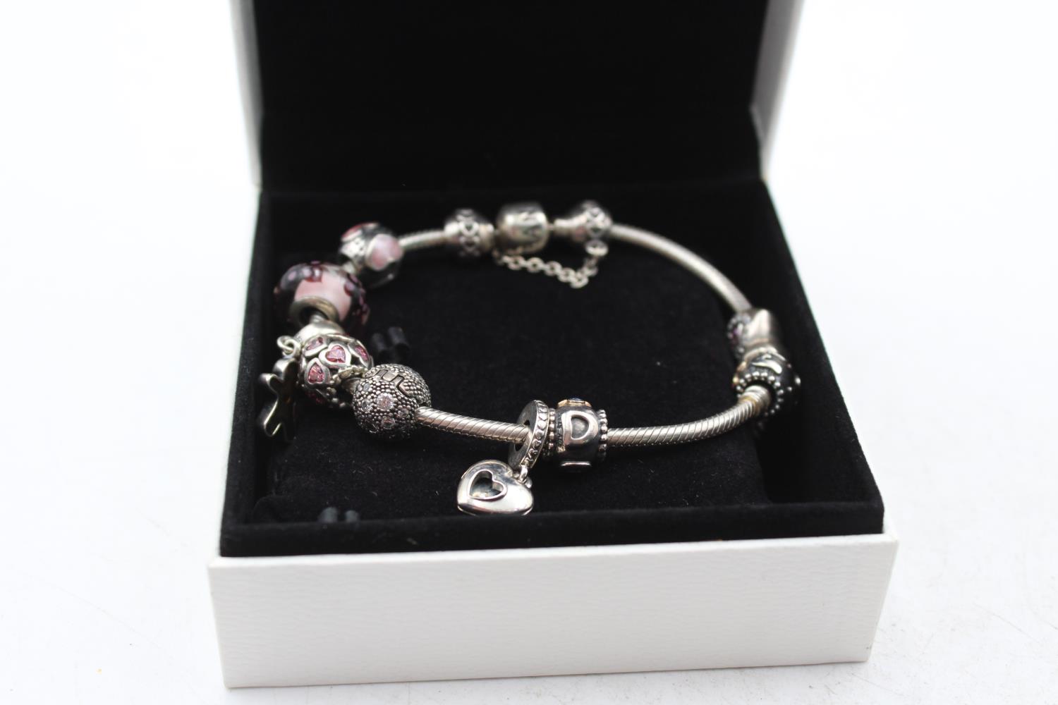 Sterling Silver Pandora Bracelet & Charms (52g)