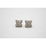 9ct gold diamond stud earrings (3g)