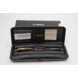 Parker Sonnet fountain pen with the original invoice from 1997 for £89. Marble effect body with an