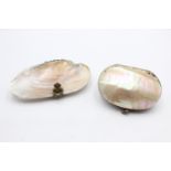 2 x Antique / Vintage Ladies MOTHER OF PEARL Shell Coin Purses / Cases In antique / vintage