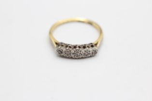 18ct gold & platinum diamond five stone ring (2.6g) Size N