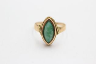 18ct gold green paste statement ring (3g) Size Q