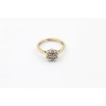 9ct gold diamond cluster ring (2.1g) Size K
