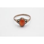 9ct gold antique agate dress ring (1.7g) Size W