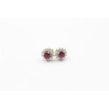 9ct gold ruby & diamond stud earrings (1.9g)