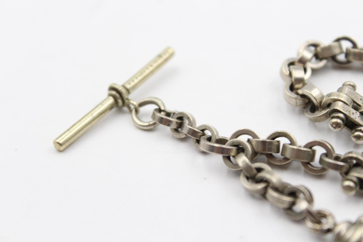 Antique Watch Chain With Tiger's Eye Detail (44g) - Image 2 of 5