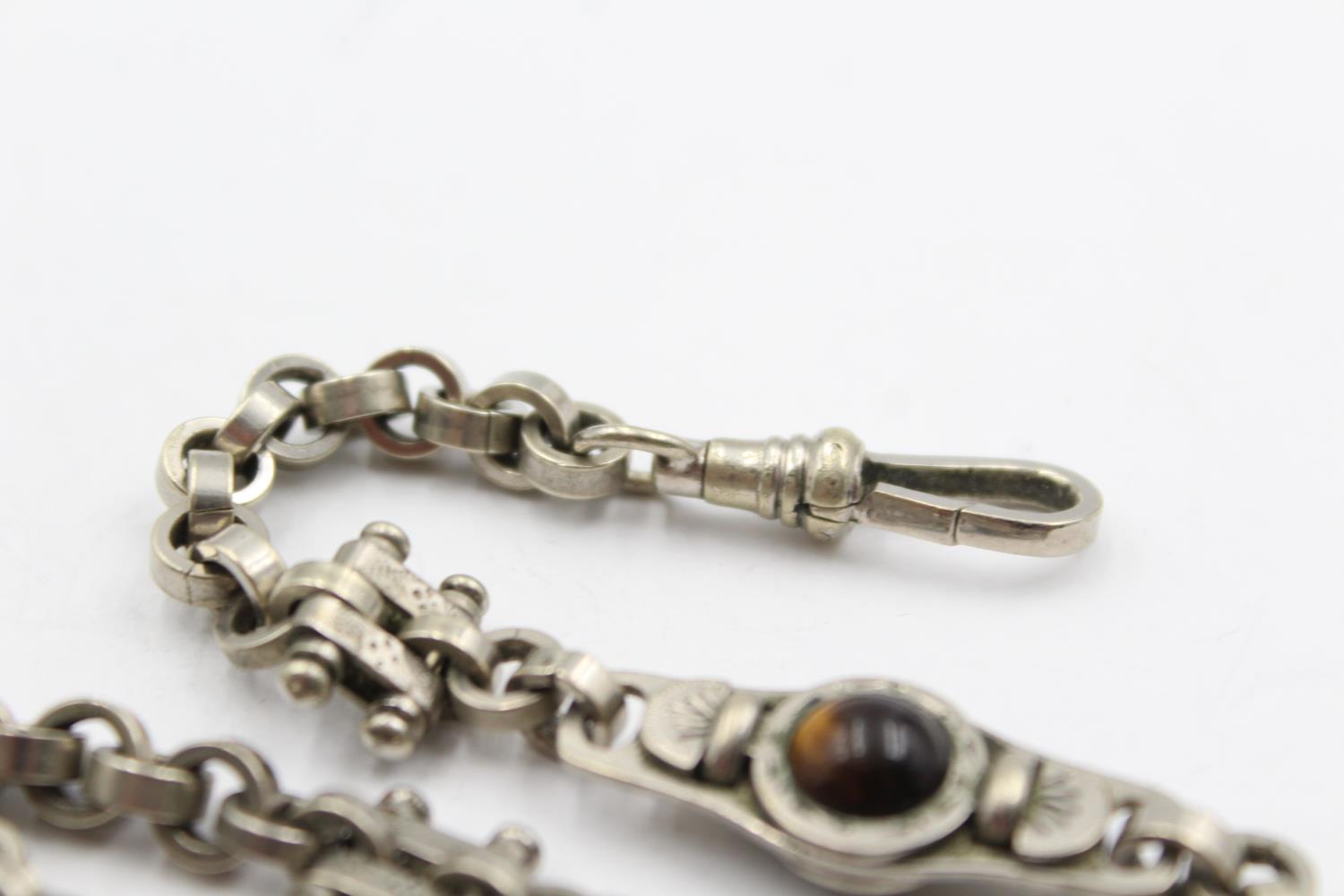 Antique Watch Chain With Tiger's Eye Detail (44g) - Image 5 of 5