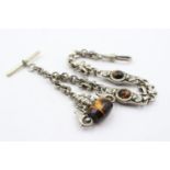 Antique Watch Chain With Tiger's Eye Detail (44g)