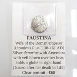 Faustina Wife of Antonius Pius silver denaraus