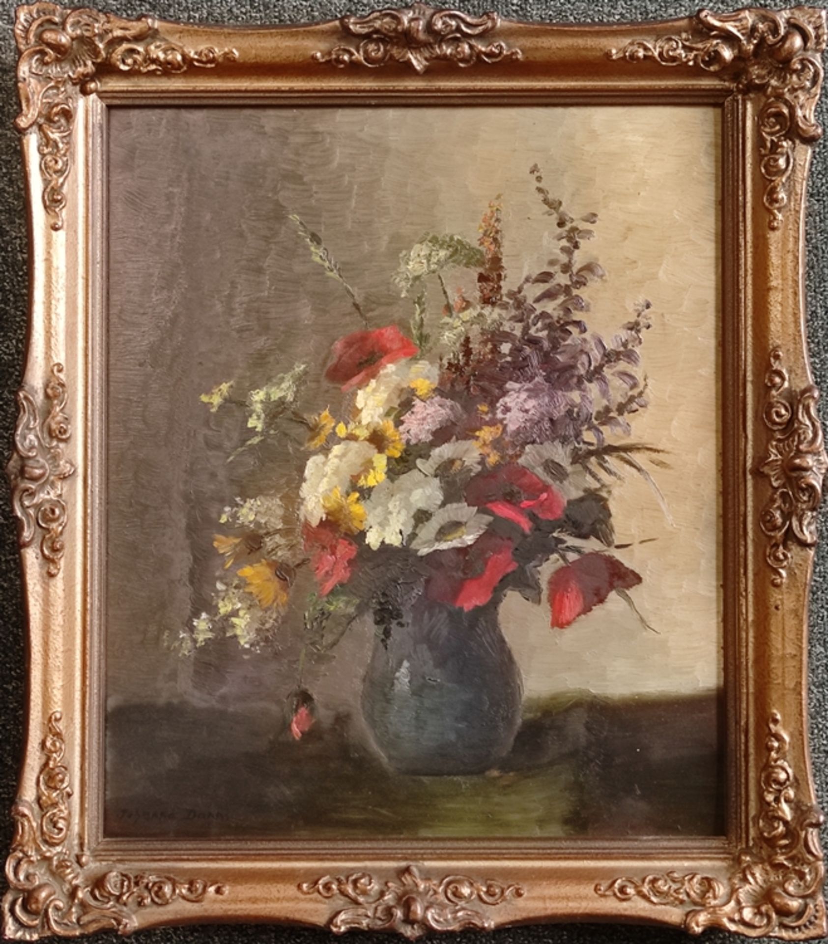 Dann, Johanna (1878 Fürfeld - 1986 Stuttgart) "Floral Still Life", with corn poppy, signed lower le - Image 2 of 3