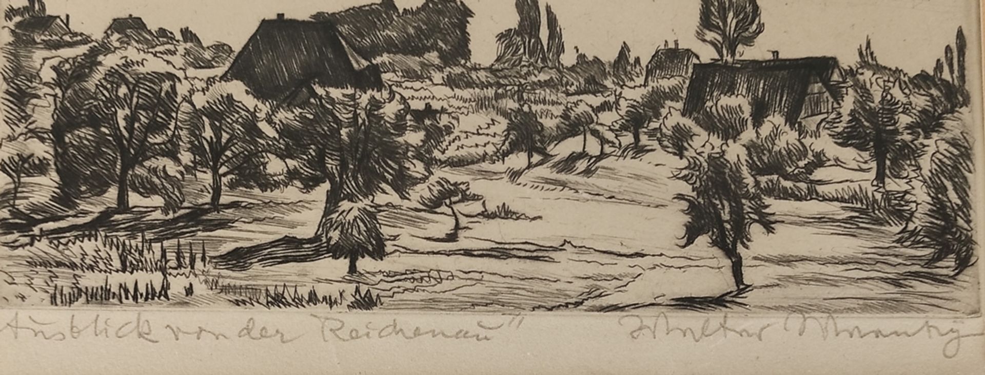 Waentig, Walter (1881 Zittau - 1962 Gaienhofen) "Ausblick von der Reichenau", Radierung, rechts unt - Bild 3 aus 3