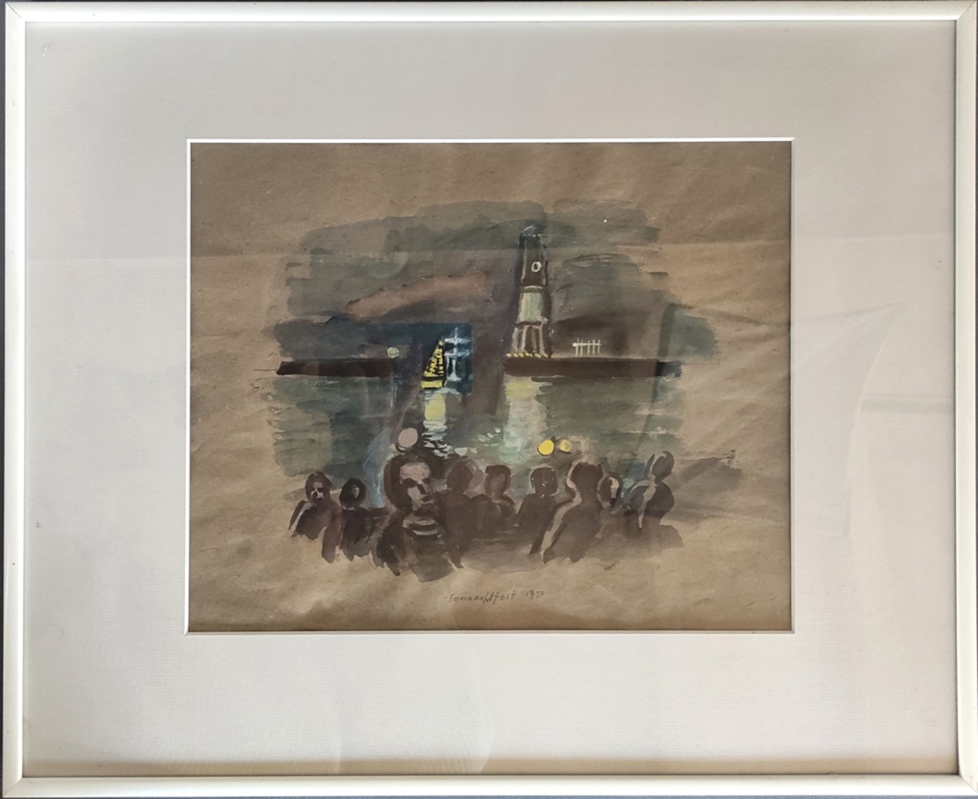 Herburger, Julius (1900-1973 Ravensburg) attributed "Seenachtsfest 1930", in Constance, watercolor/ - Image 2 of 3