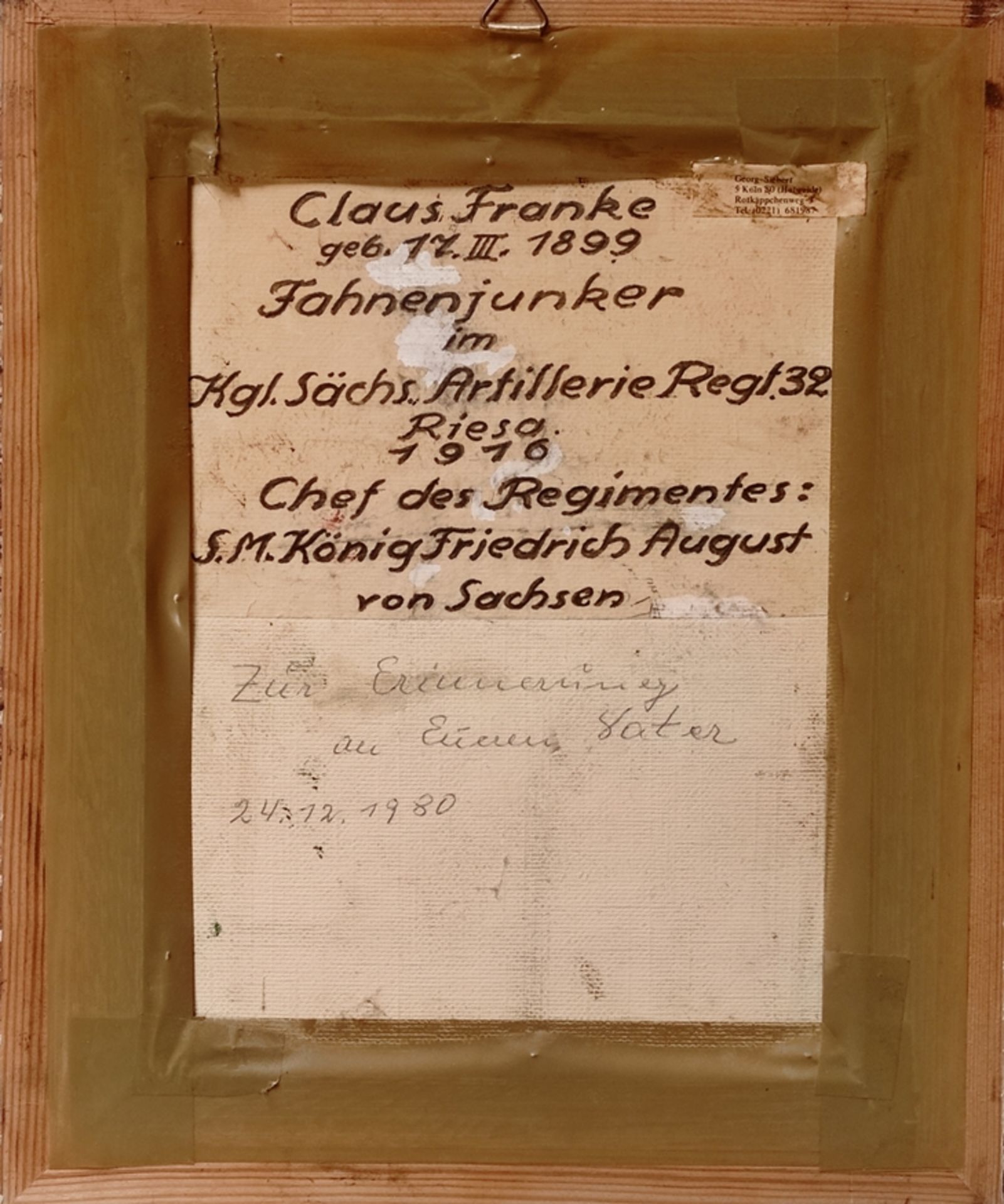 Siebert, Georg (1896 Dresden - 1984 Cologne) "Junger Soldat", inscribed on reverse "Claus Franke ge - Image 4 of 4