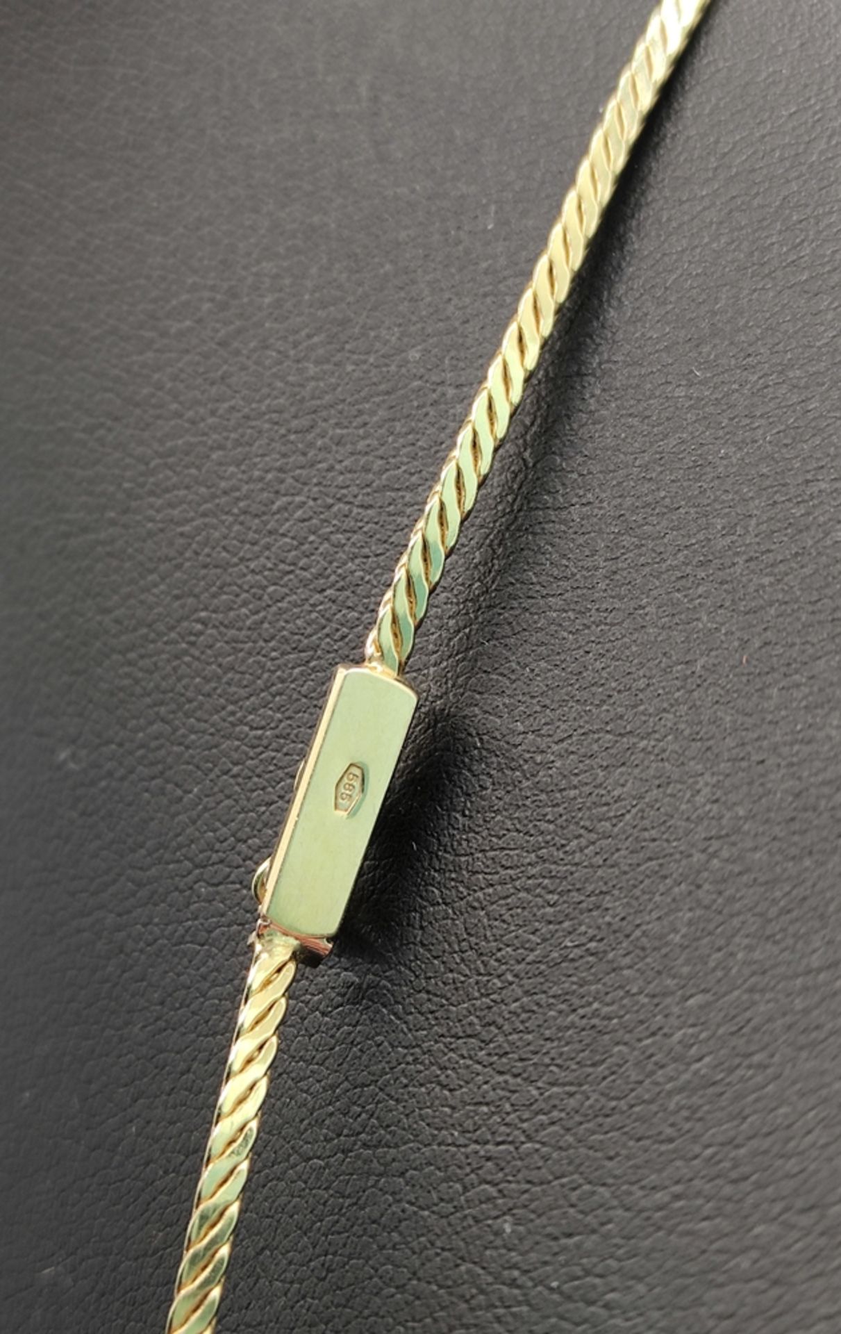 Goldschmiede-Collier, zwei Kettenstränge am Ende zusammengefasst, Steckschließe mit Sicherheitsacht - Bild 4 aus 4