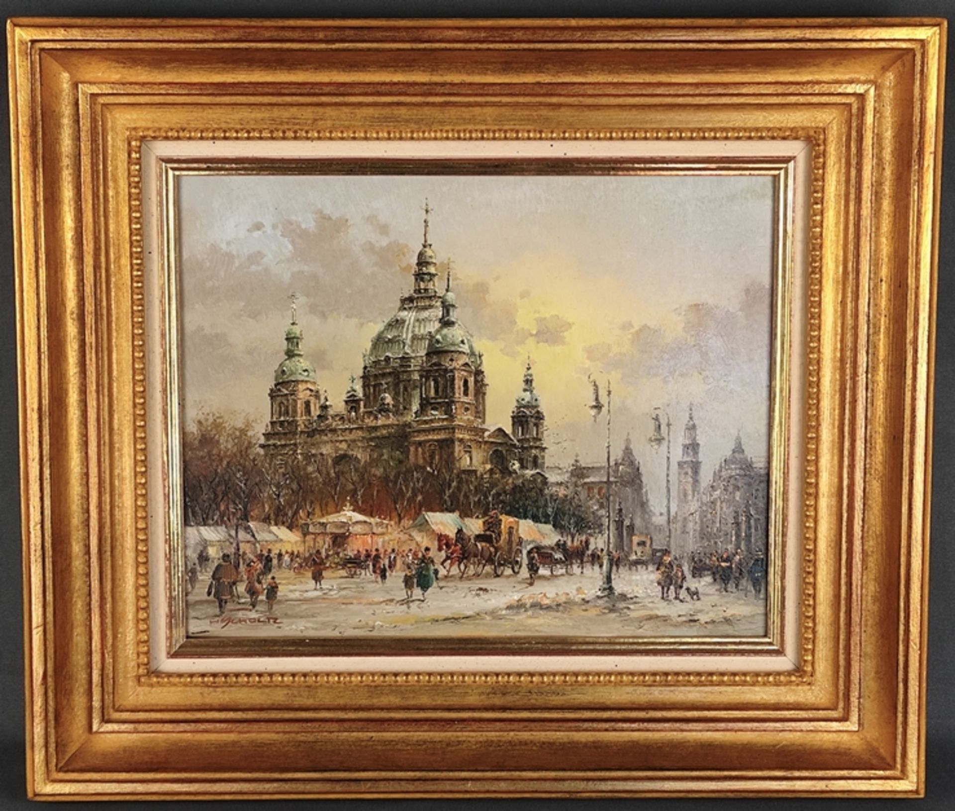 Scholtz, Heinz (1925 Berlin) "Berlin - Cathedral in Winter", view of the Berlin Cathedral with snow - Image 2 of 3