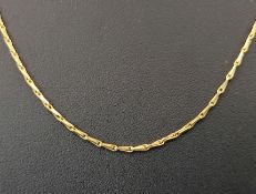 Halskette, längliche aneinander gesetzte Glieder, Ring-Verschluss, 750/18K Gelbgold, 4,37g, Länge 4