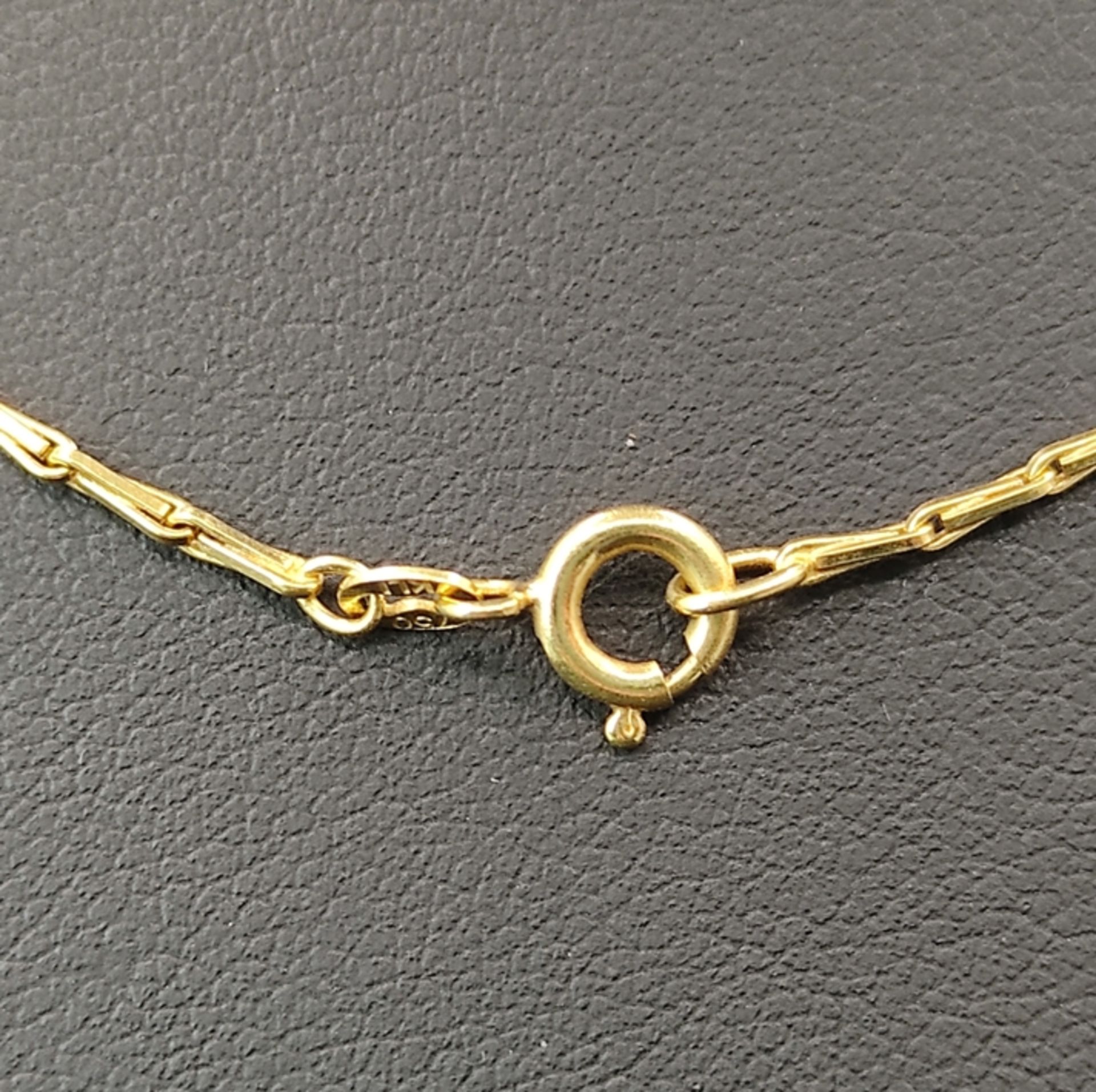 Halskette, längliche aneinander gesetzte Glieder, Ring-Verschluss, 750/18K Gelbgold, 4,37g, Länge 4 - Bild 3 aus 3