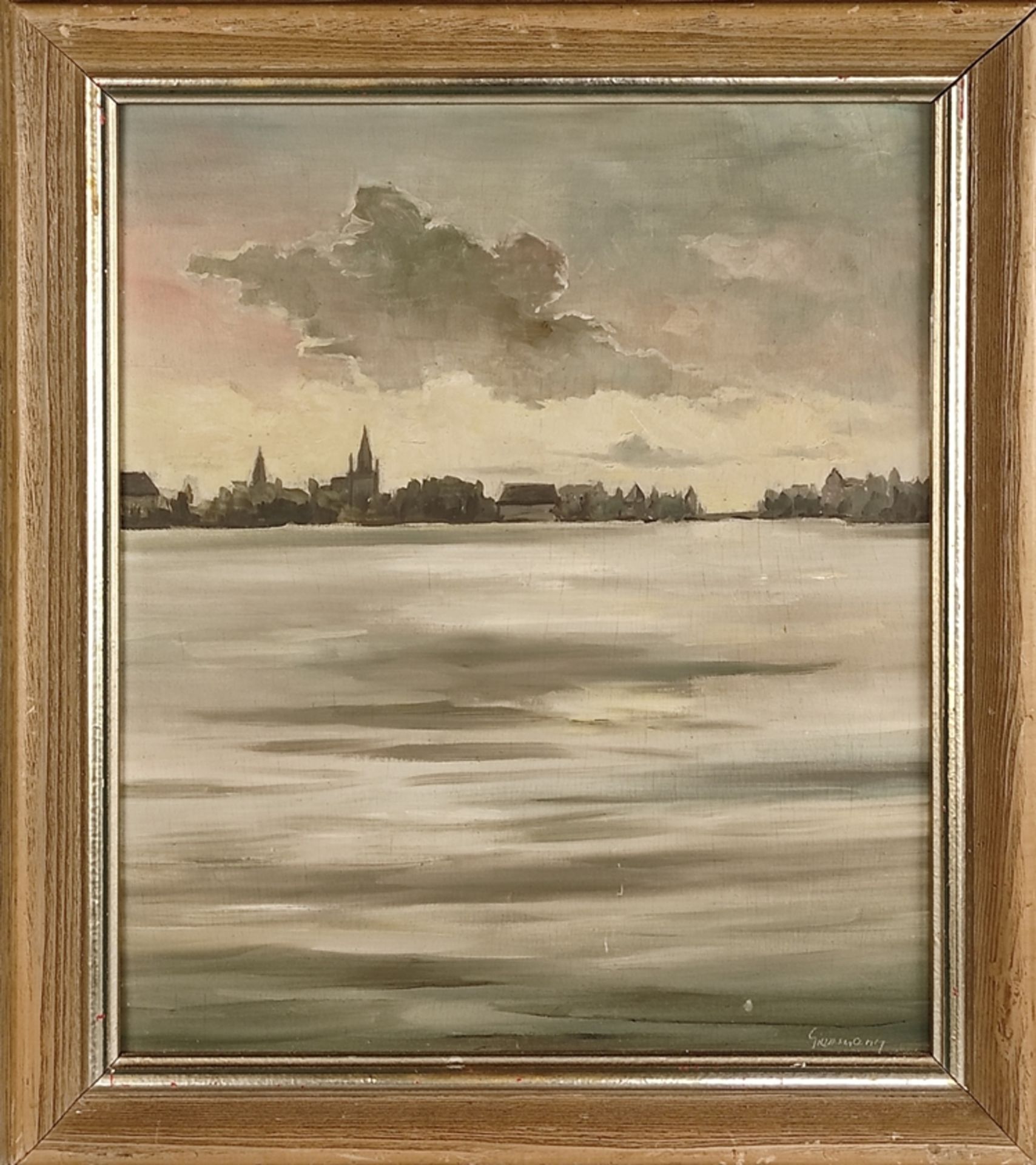 Constance artist (20th century) "View of Constance", with view of cathedral and bridge over the Rhi - Image 2 of 4