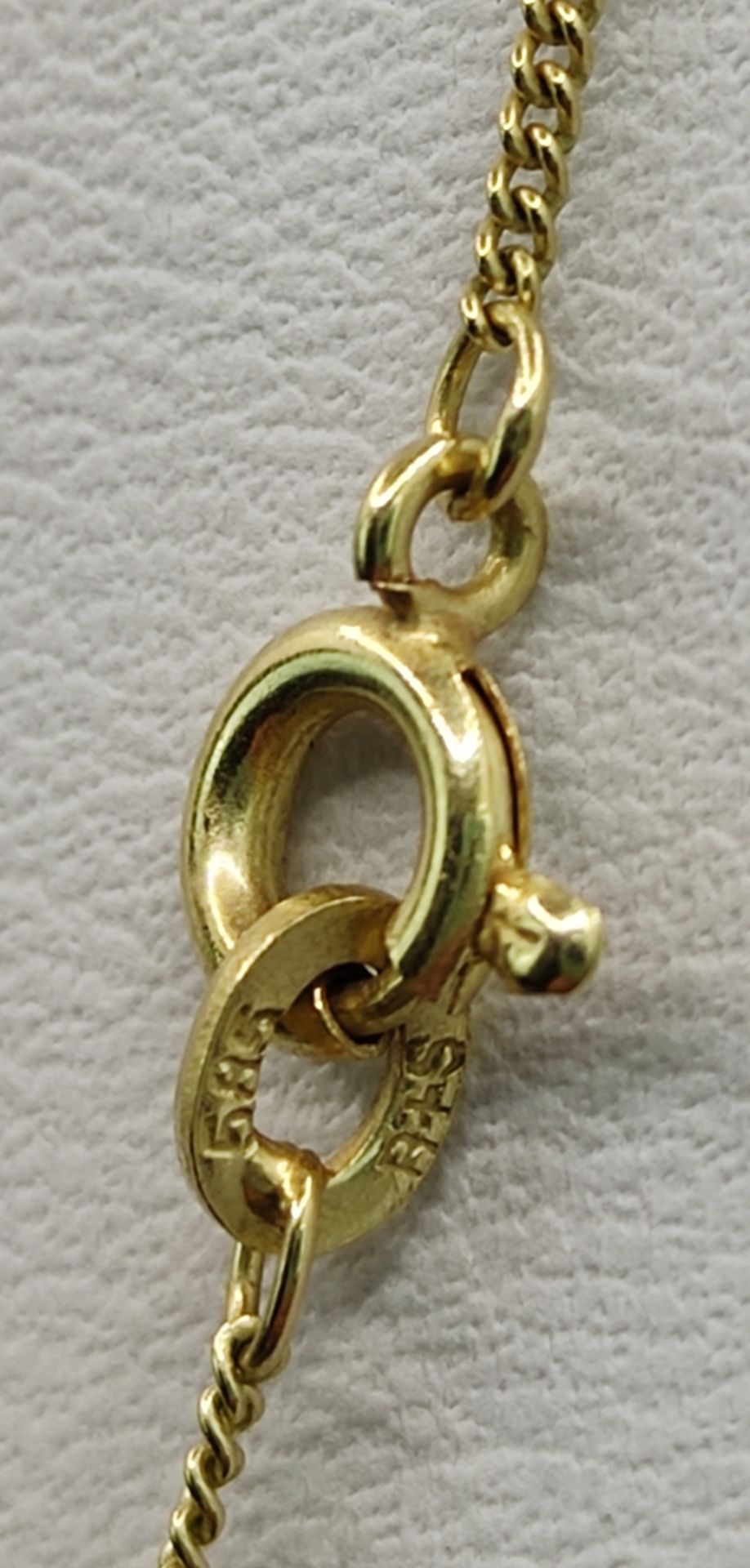 Halskette, Ringverschluss, 585/14K Gelbgold, 1,71g, Länge 44cm - Bild 3 aus 3
