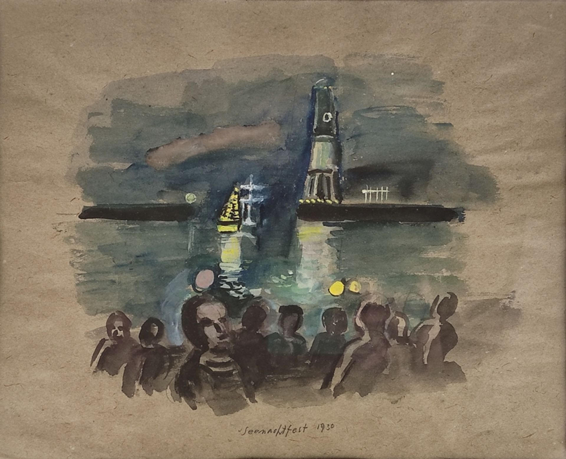 Herburger, Julius (1900-1973 Ravensburg) attributed "Seenachtsfest 1930", in Constance, watercolor/