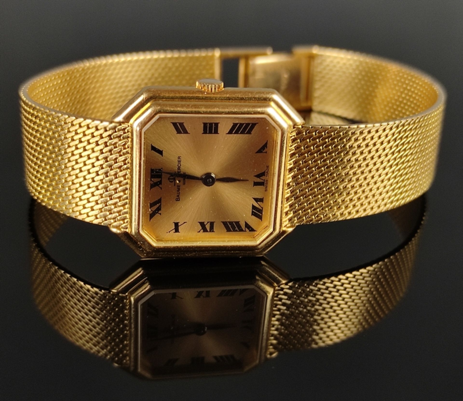 Wristwatch, Baum & Mercier, Geneve / Geneva, octagonal case dial with Roman numerals, 23.3x23.3mm, 