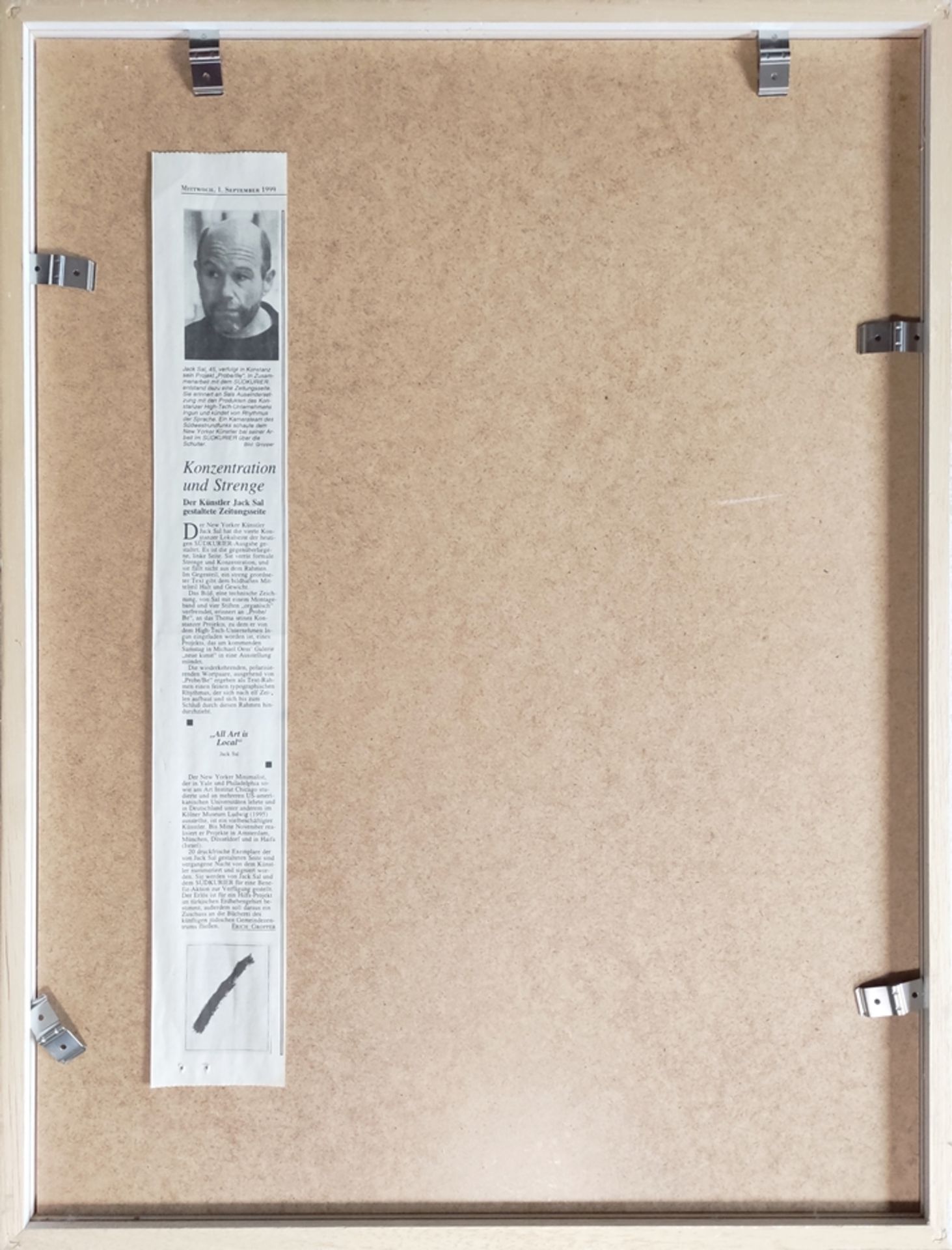 Sal, Jack (1954) "Probe/Be", sample print of Südkurier No. 201, mixed media on newspaper, edition 1 - Image 4 of 4