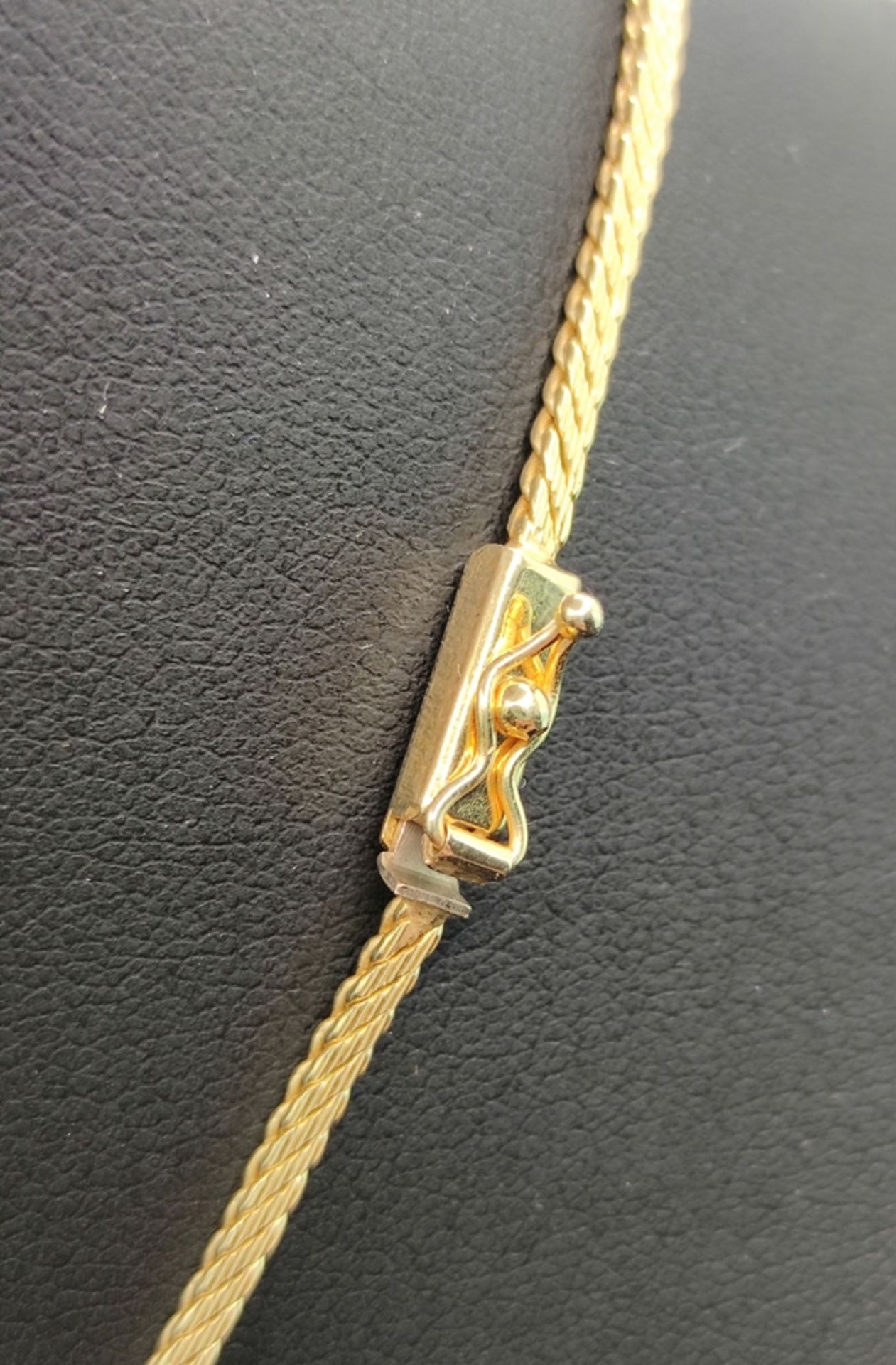 Goldschmiede-Collier, zwei Kettenstränge am Ende zusammengefasst, Steckschließe mit Sicherheitsacht - Bild 3 aus 4