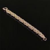 Design-Königsarmband, Sterling-Silber, 65,8g, Ringverschluss, handgearbeitet, Länge 19cm und Breite