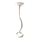 Stehlampe, Design,mit geschwungenem Fuß und mit Glas, ähnlich Lalique, am Fuß signiert, wohl Frankr