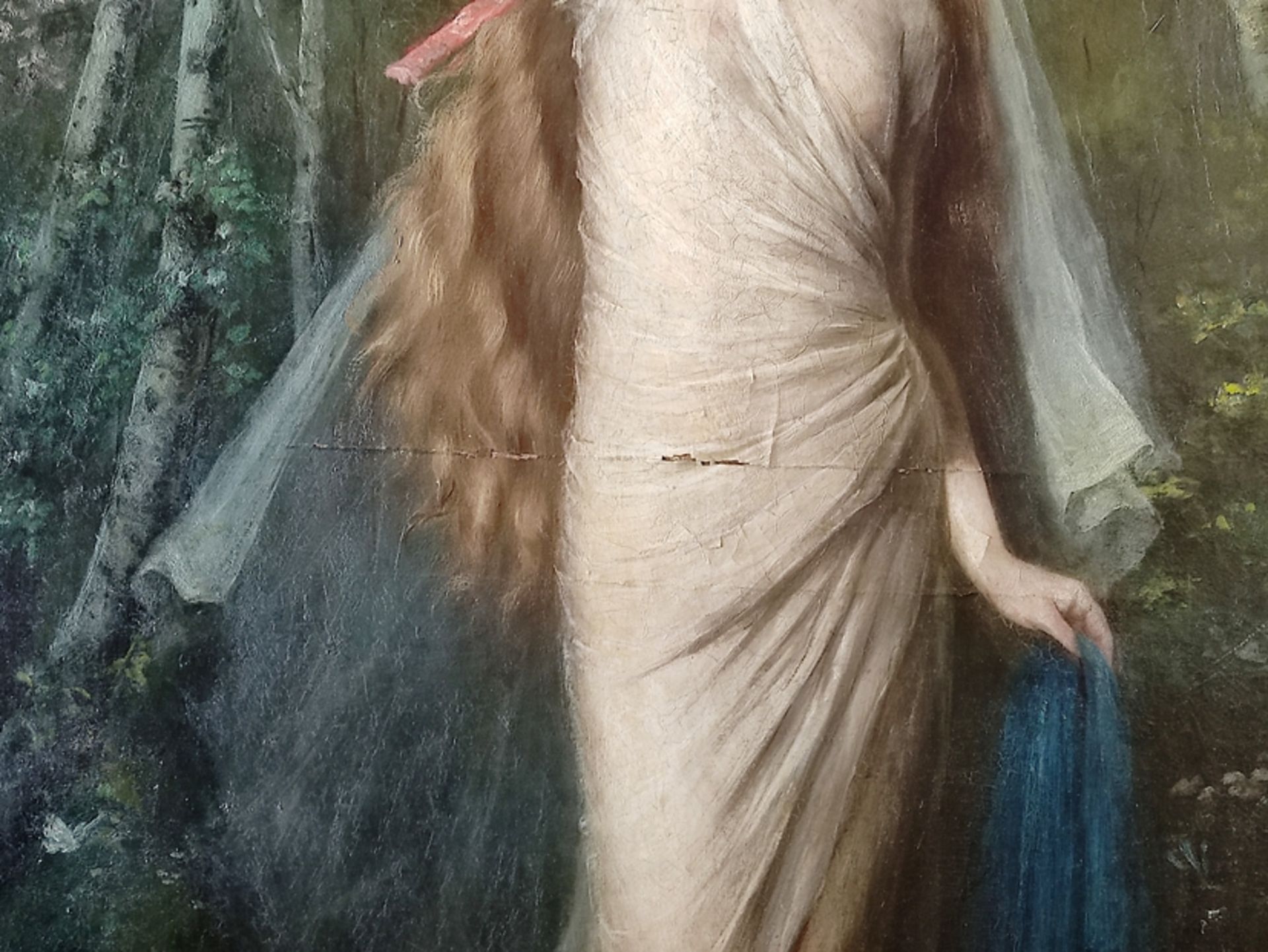 Fabrice, Ilka Freiin von (1846 Dresden - 1907 Florenz) "Waldnymphe", durch Lichtung schreitend mit  - Bild 5 aus 6