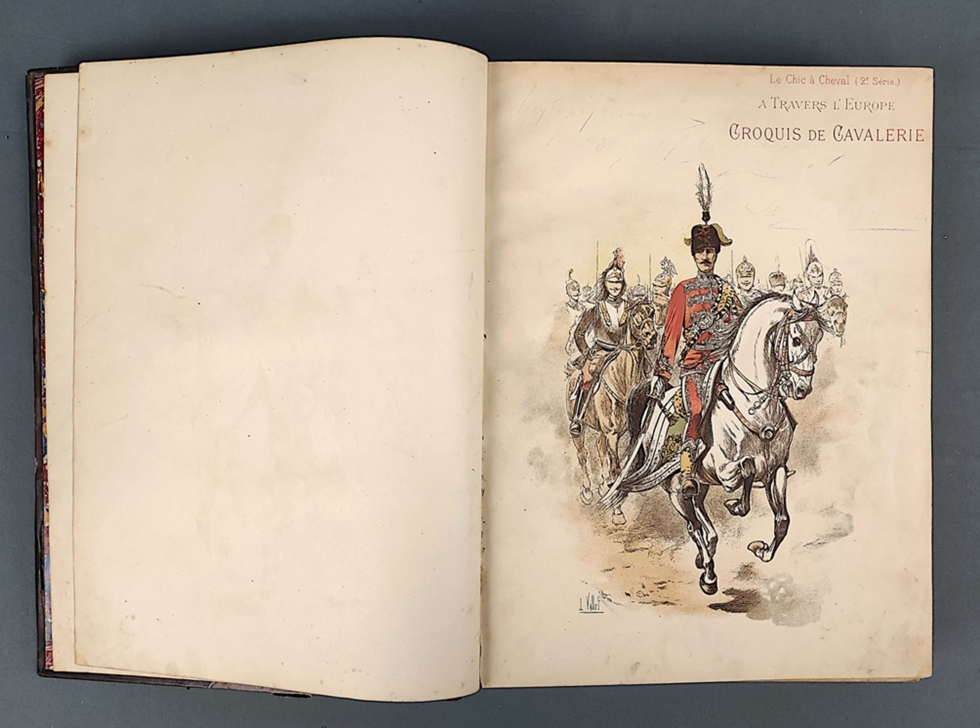 Book, Vallet, L. "A travers l'Europe. Croquis de cavalerie", Paris 1893, Libraire de Firmin-Didot e - Image 3 of 7