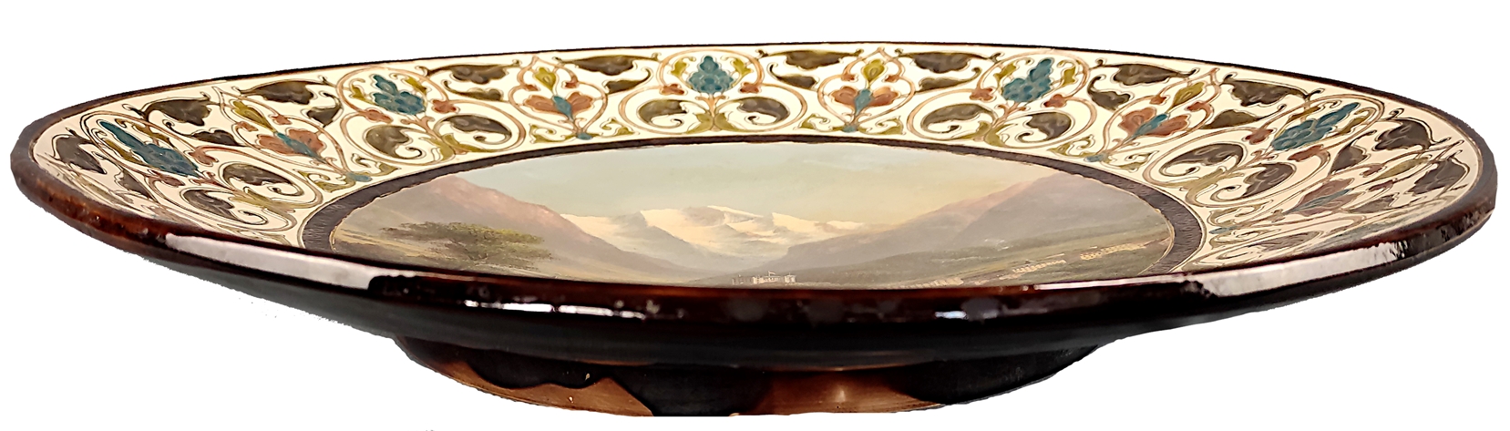 Sattler, Hubert alias Louis Ritschard (1817-1904 Vienna) Large ceramic plate, in the mirror very fi - Image 4 of 5