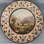 Sattler, Hubert alias Louis Ritschard (1817-1904 Wien) Großer Keramikteller, im Spiegel sehr feine
