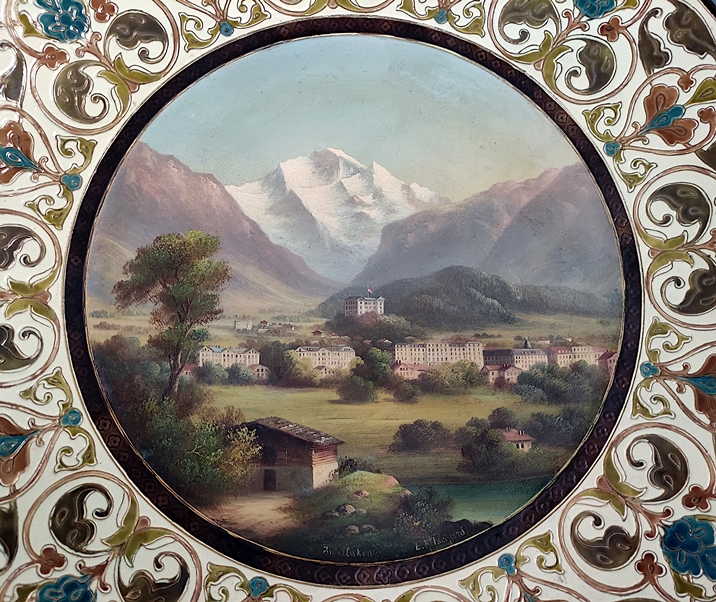 Sattler, Hubert alias Louis Ritschard (1817-1904 Vienna) Large ceramic plate, in the mirror very fi - Image 3 of 5