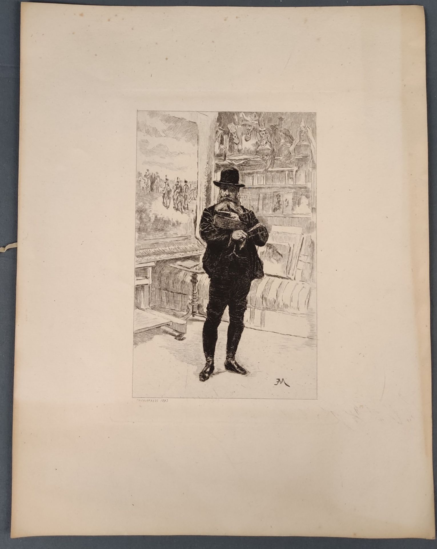 Courtry, Charles (1846 - 1897) "Ernest Meissonier dans son atelier", in Zimmer stehend, nach Selbst - Bild 2 aus 3