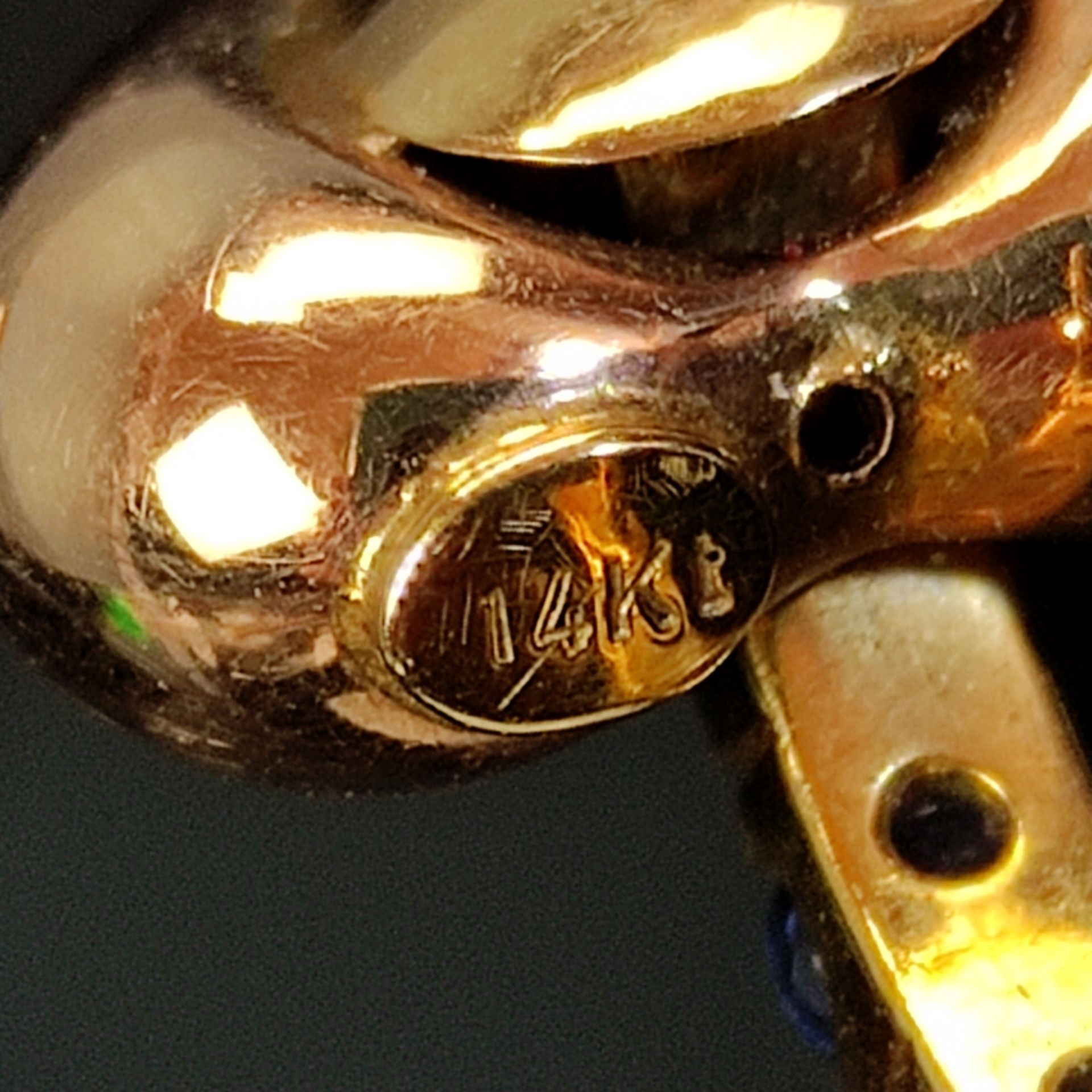 Exklusive Ohrringe, als Stecker, je mit einem herzförmigen Abschluss, 585/14K Gelbgold, 9,95g, einm - Bild 2 aus 2