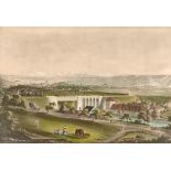 Isenring, Johann Baptist (1796 Lütisburg - 1860 St. Gallen) "Die Eisenbahnbrücke über die Limat mit
